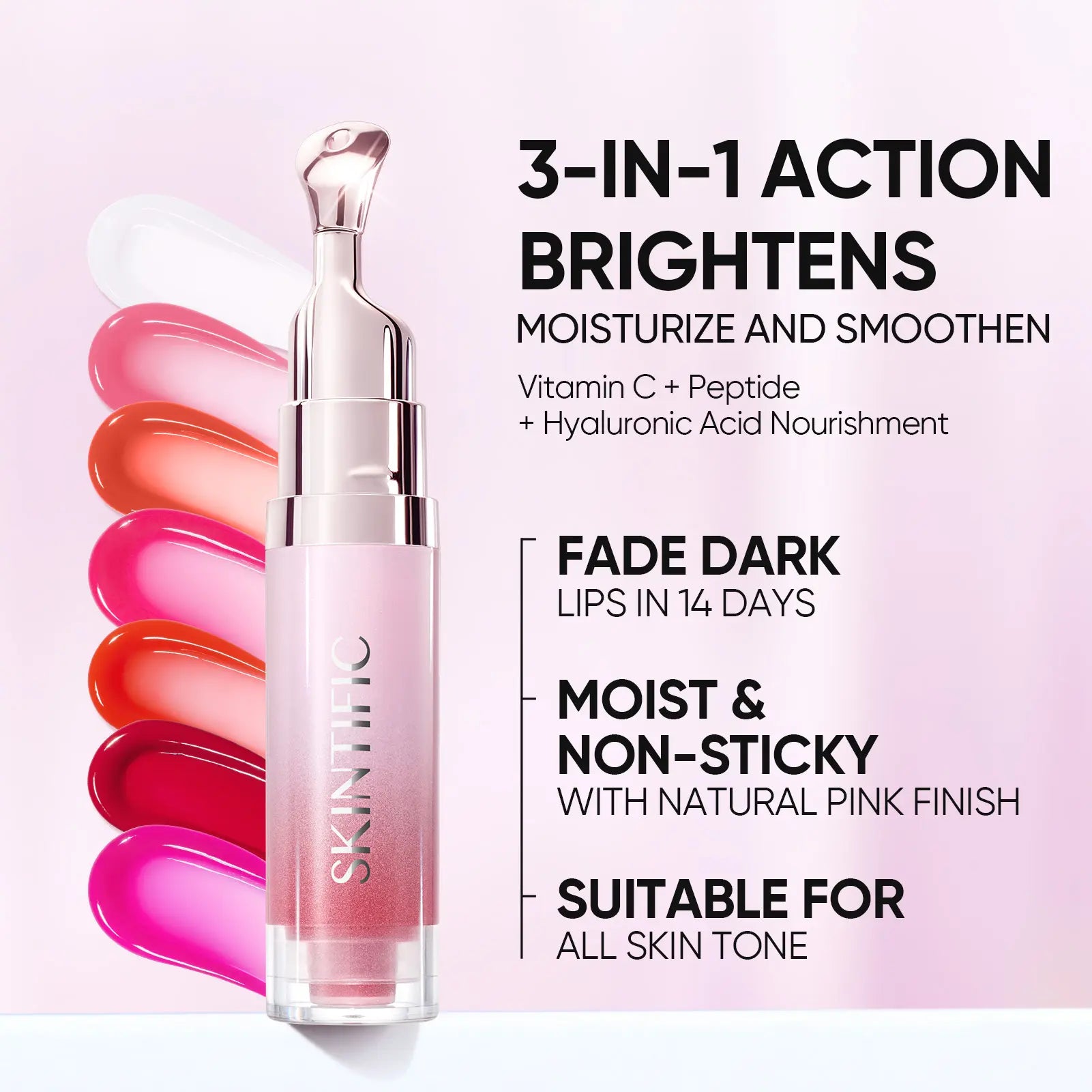 SKINTIFIC® 2-Piece Day & Night Peptide Lip Serum Combo – Hydrating & Brightening Duo