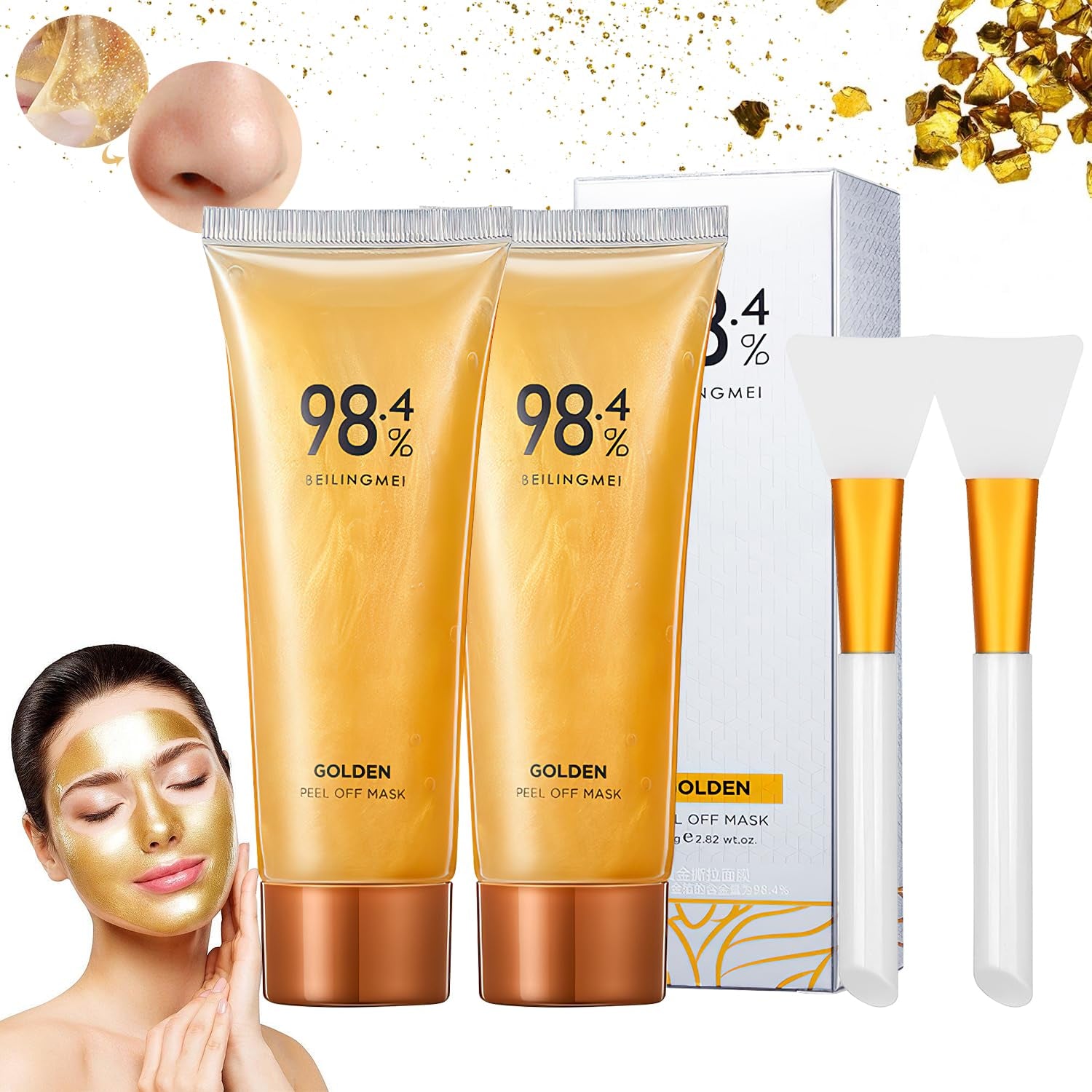 24K Gold Foil Anti-Aging Peel-Off Mask (2-Pack)
