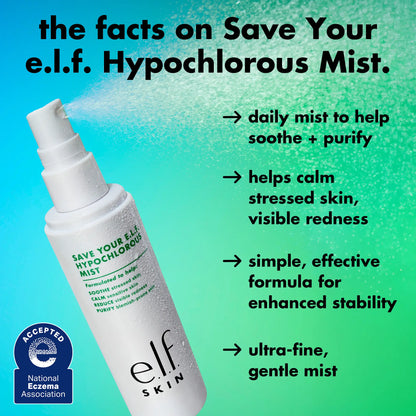 e.l.f.® Soothing Hypochlorous Acid Facial Mist – Purifying & Anti-Redness Spray